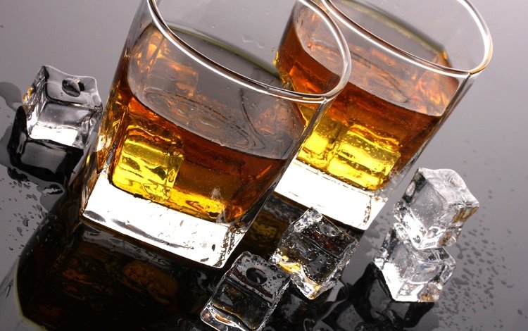 напиток, капли, лёд, стол, кубики, бокалы, виски, drink, drops, ice, table, cubes, glasses, whiskey