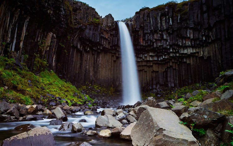 водопад, исландия, чёрный водопад, свартифосс, waterfall, iceland, black waterfall, svartifoss
