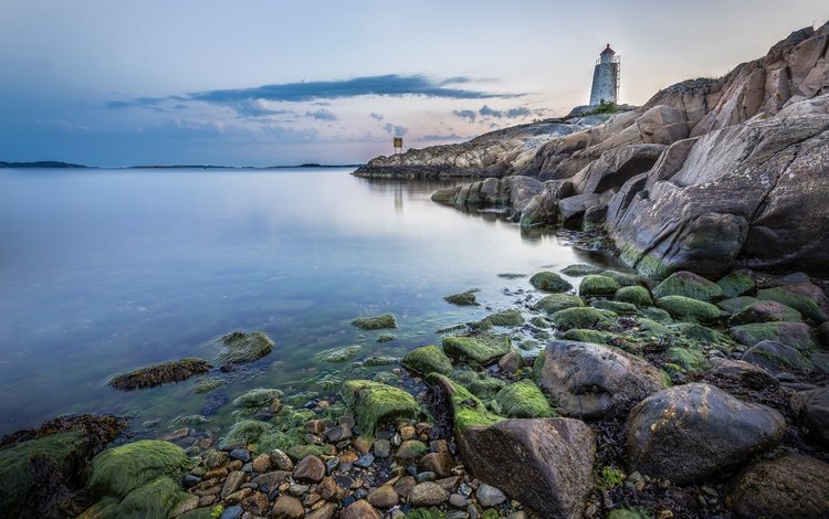 скалы, камни, берег, пейзаж, море, маяк, rocks, stones, shore, landscape, sea, lighthouse