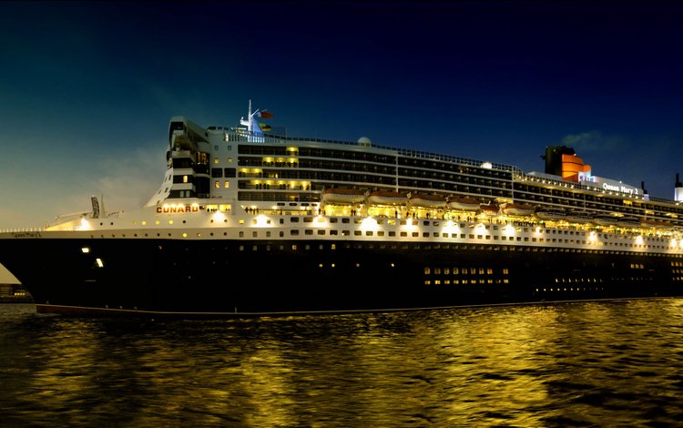 корабли круизный лайнер море ночь, ships cruise liner sea night