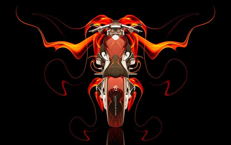 стиль, фон, вид сверху, огонь, черный, мотоцикл, байк, огненный, мото, moto, style, background, the view from the top, fire, black, motorcycle, bike