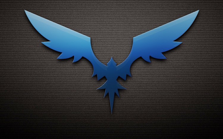 крылья, синий феникс на тесно-сером фоне в полоску, черная тень, wings, blue phoenix closely on gray background with stripes, black shadow
