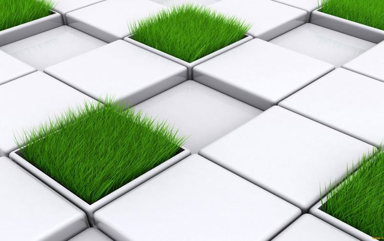 трава, куб, квадрат, 3d cube wallpapers hd, grass, cube, square