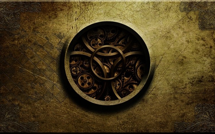рисунок крупного часового механизма, picture a large clock mechanism