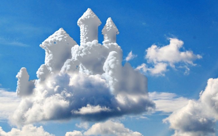 небо, облачный замок, the sky, cloud castle