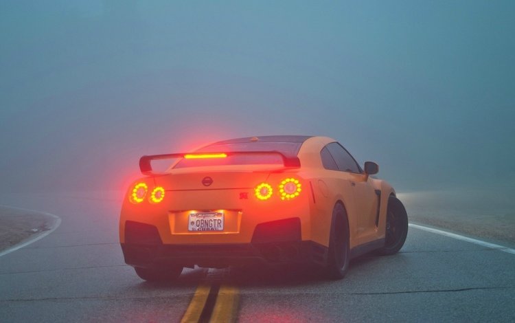 туман, r35, nissan gtr, стоп-сигналы, fog, brake lights