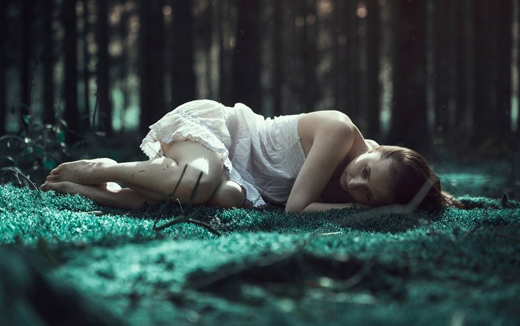 лес, девушка, тоска, emerald woods, forest, girl, longing