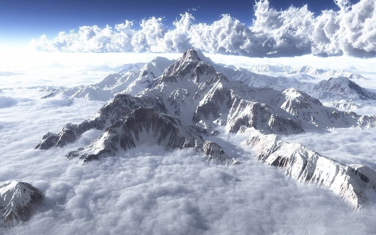 вид, сверху, горы., потрясающий, на альпийские, view, top, mountains., stunning, alpine