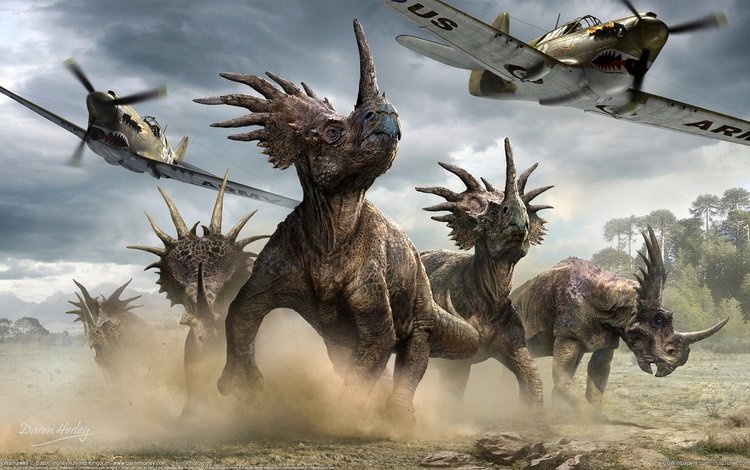 самолеты, динозавры, aircraft, dinosaurs