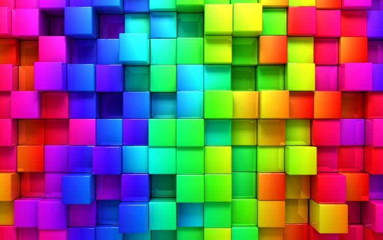 разноцветные, кубики, квадраты, куб, квадратики, 3d графика, кубики обои, радуга картинки, colorful, cubes, squares, cube, 3d graphics, cubes wallpaper, rainbow pictures
