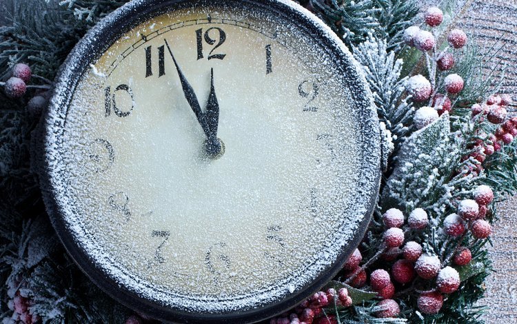 снег, новый год, часы, время, праздник, стрелки, snow, new year, watch, time, holiday, arrows