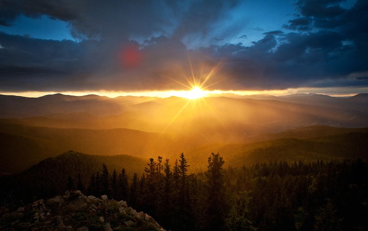 горы, солнце, утро, рассвет, mountains, the sun, morning, dawn