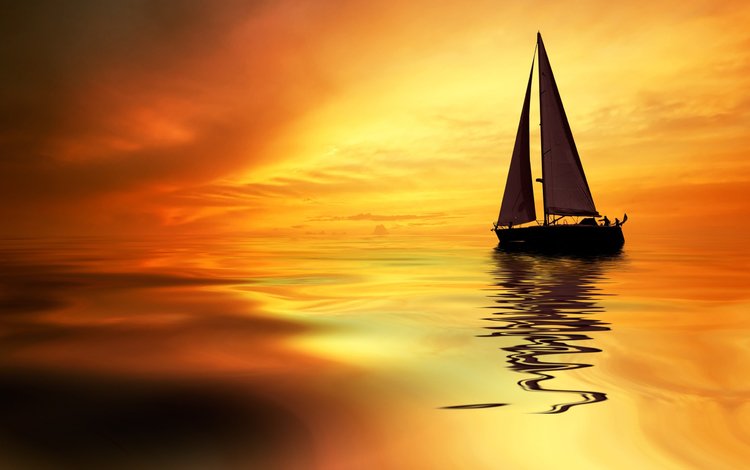 закат, море, лодка, яхта, sunset, sea, boat, yacht