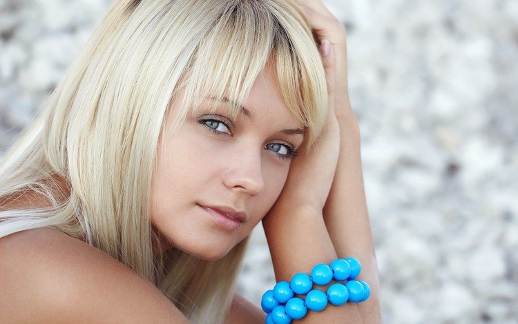 девушка, голубой, браслет, girl, blue, bracelet
