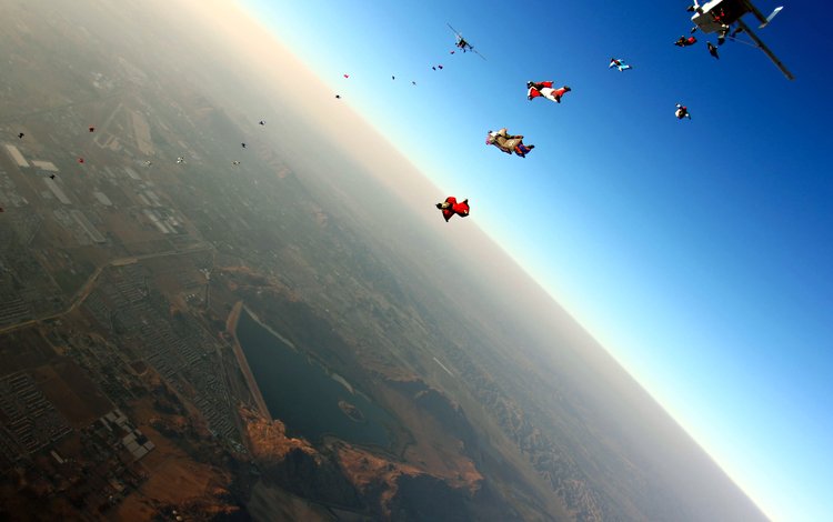 самолет, полет, прыжок, парашют, парашютист, парашютисты, the plane, flight, jump, parachute