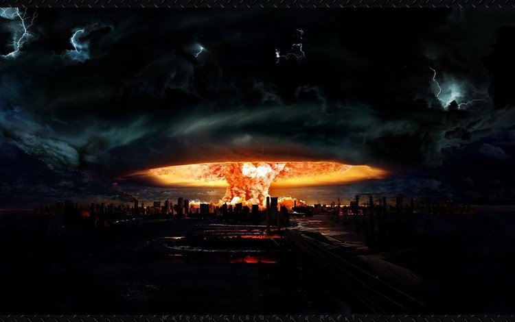 арт, взрыв, ядерный, гриб. фэнтези, art, the explosion, nuclear, mushroom. fantasy