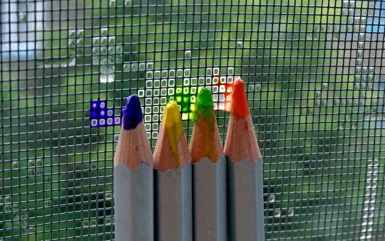 забор, карандаши, сетка, цветные, грифели, the fence, pencils, mesh, colored, leads