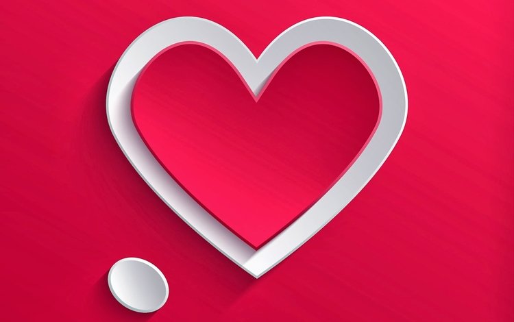 сердце, любовь, объем, сердечки, красный фон, аппликация, heart, love, the volume, hearts, red background, applique