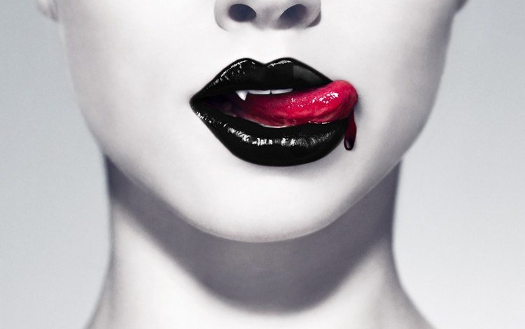 девушка, кровь, губы, вампир, girl, blood, lips, vampire