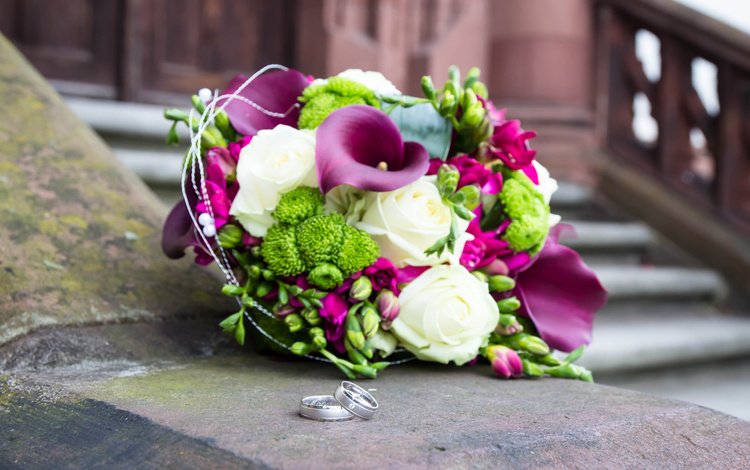 цветы, букет, кольца, flowers, bouquet, ring