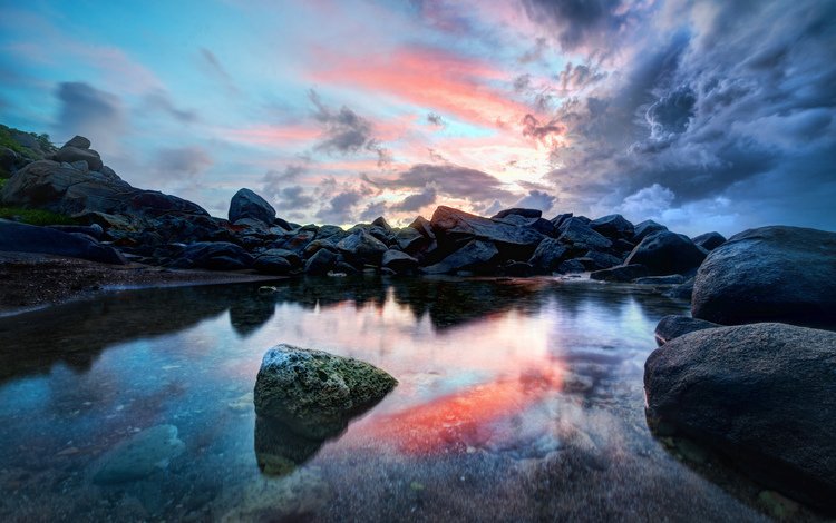 небо, камни, пейзаж, море, the sky, stones, landscape, sea