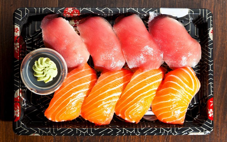 рыба, поднос, соус, суши, вассаби, fish, tray, sauce, sushi, wasabi