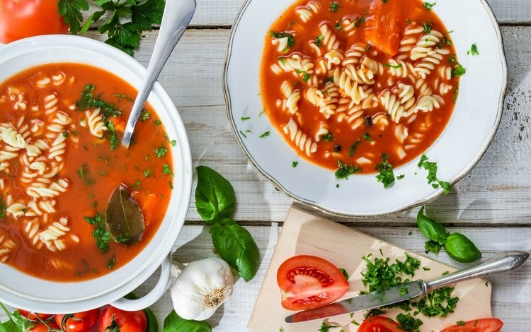 помидоры, чеснок, суп, макароны, лапша, томатный суп, tomatoes, garlic, soup, pasta, noodles, tomato soup