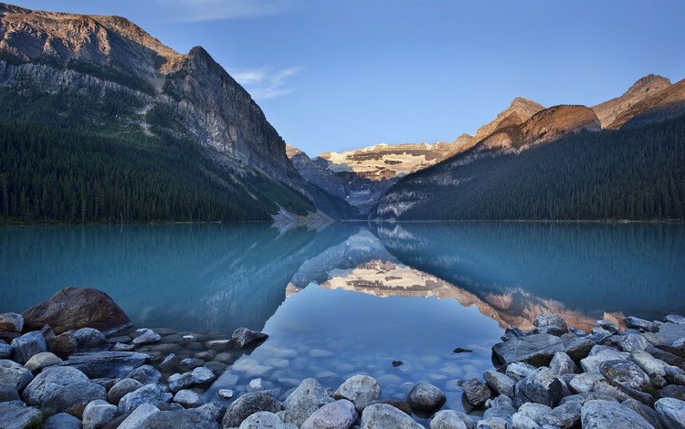 озеро, горы, отражение, пейзаж, lake, mountains, reflection, landscape