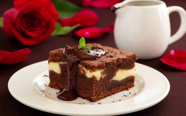 розы, шоколад, сладкое, торт, пирожное, кусочек, roses, chocolate, sweet, cake, piece