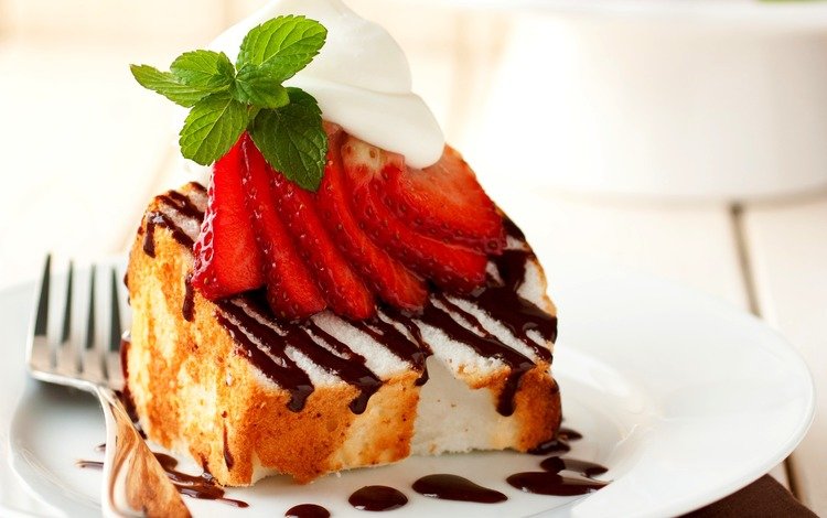 крем для торта, мята, клубника, шоколад, сладкое, торт, пирожное, cream cake, mint, strawberry, chocolate, sweet, cake