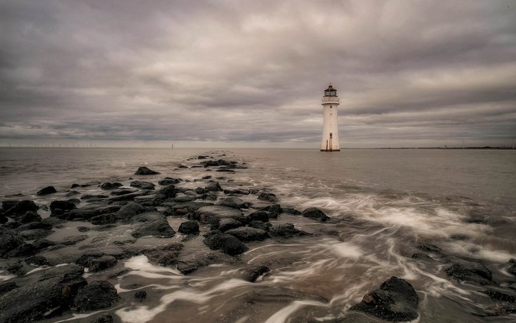 камни, тучи, море, маяк, stones, clouds, sea, lighthouse