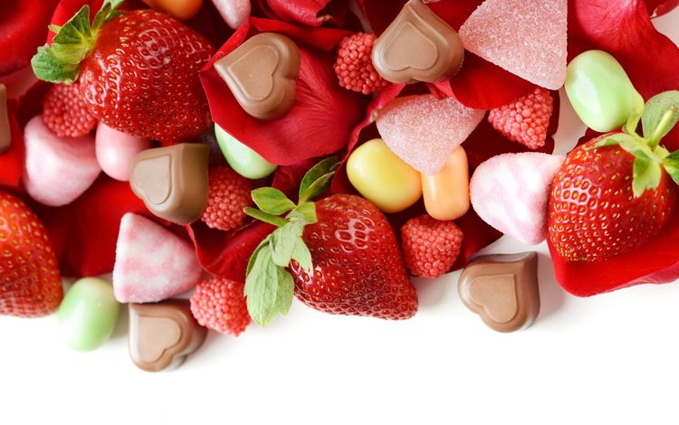 клубника, конфеты, сладости, шоколад, strawberry, candy, sweets, chocolate