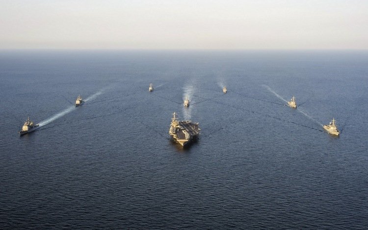 george washington, carrier strike group, underway, formation.