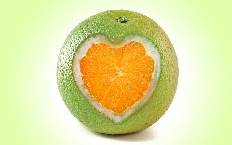 сердце, рендеринг, апельсин, heart, rendering, orange
