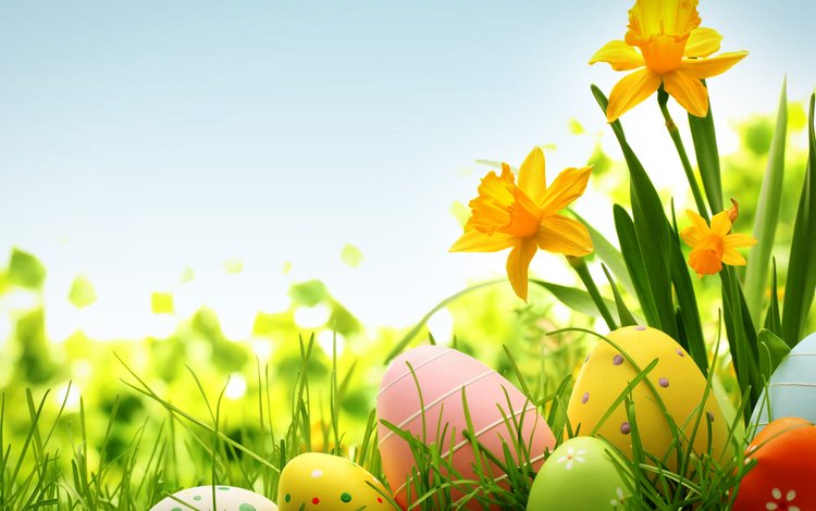 цветы, весна, пасха, яйца, flowers, spring, easter, eggs