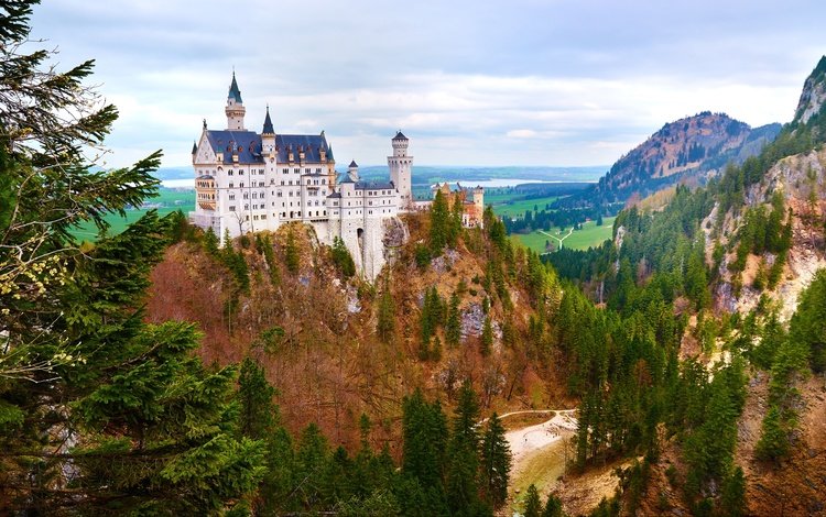 скала, германия, бавария, замок нойшванштайн, rock, germany, bayern, neuschwanstein castle