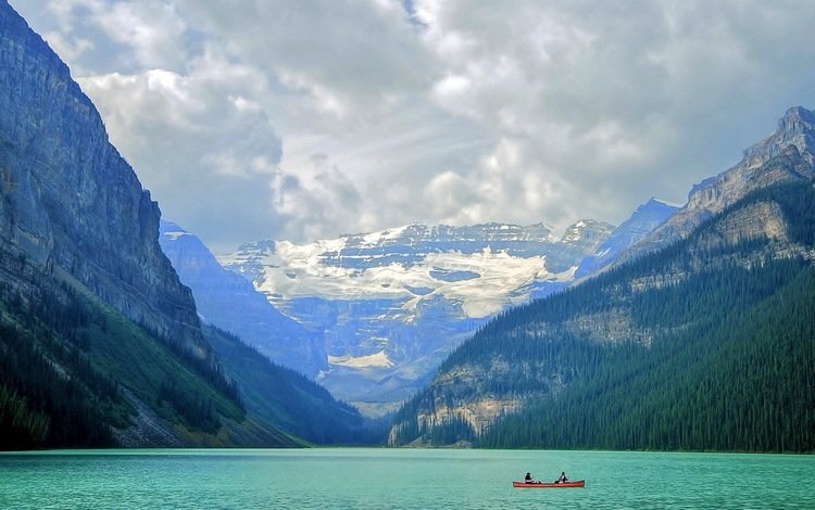 озеро, горы, природа, лодка, lake, mountains, nature, boat