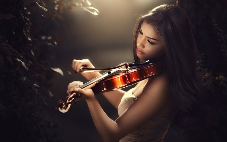 девушка, скрипка, музыка, girl, violin, music