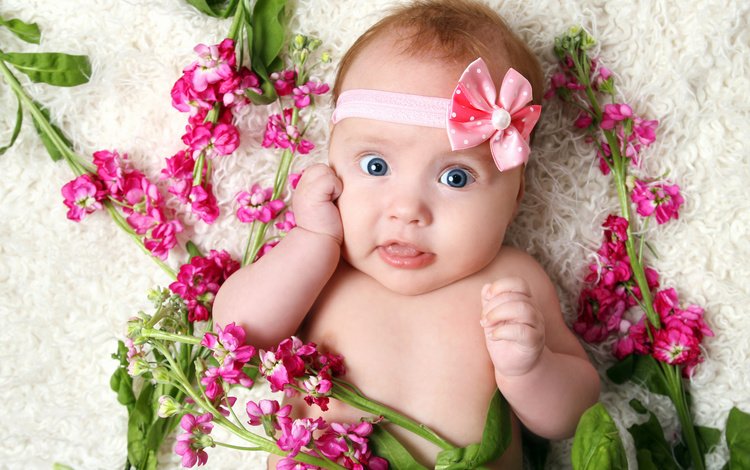 цветы, девочка, ребенок, повязка, младенец, грудной ребёнок, flowers, girl, child, headband, baby