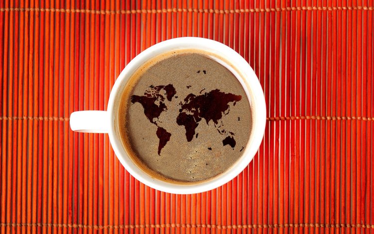кофе, карта, кружка, coffee, map, mug