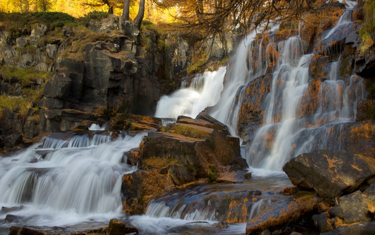 скалы, водопад, каскад, rocks, waterfall, cascade