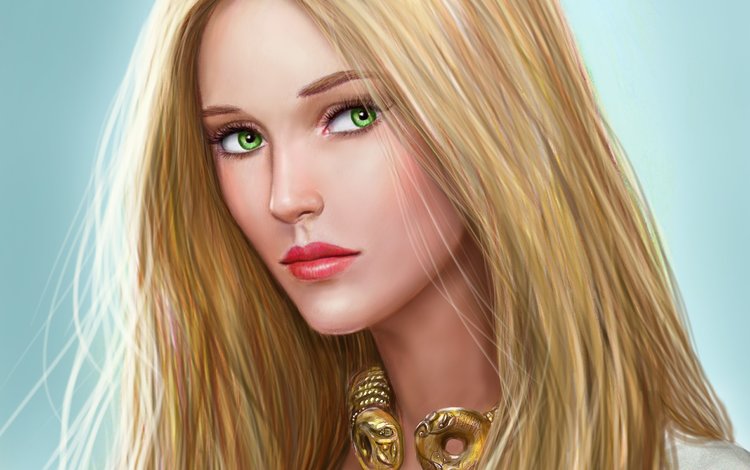 арт, девушка, лицо, зеленые глаза, портрет лицо, art, girl, face, green eyes, portrait face