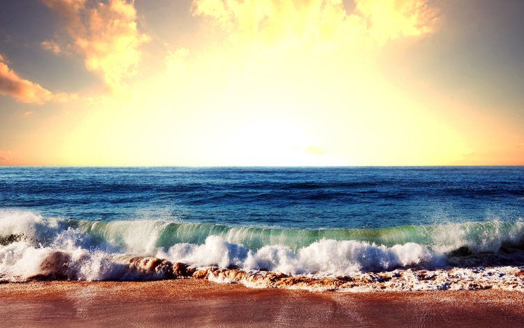 небо, природа, волны, море, пляж, побережье, the sky, nature, wave, sea, beach, coast