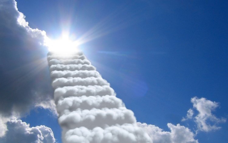 небо, облака, солнце, лестница в небе, the sky, clouds, the sun, stairs in the sky