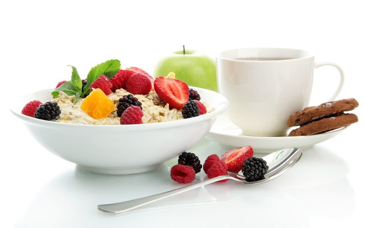 ягоды, завтрак, каша, овсяная каша, овсянка, berries, breakfast, porridge, oatmeal
