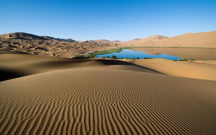 небо, озеро, песок, пустыня, the sky, lake, sand, desert