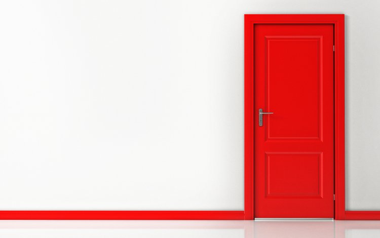 интерьер, красная, дверь, interior, red, the door