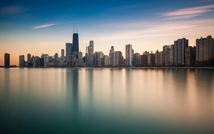 отражение, город, океан, чикаго, reflection, the city, the ocean, chicago