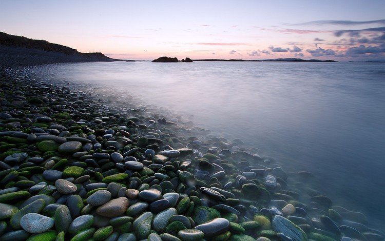 камни, берег, пейзаж, море, утро, stones, shore, landscape, sea, morning