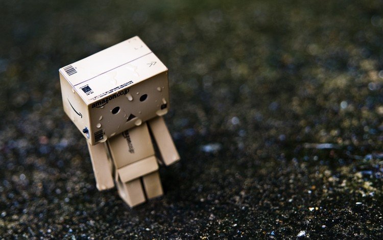 одиночество, дождь, данбо, картонный человечек, картонный робот, craig dennis, loneliness, rain, danbo, cardboard man, cardboard robot